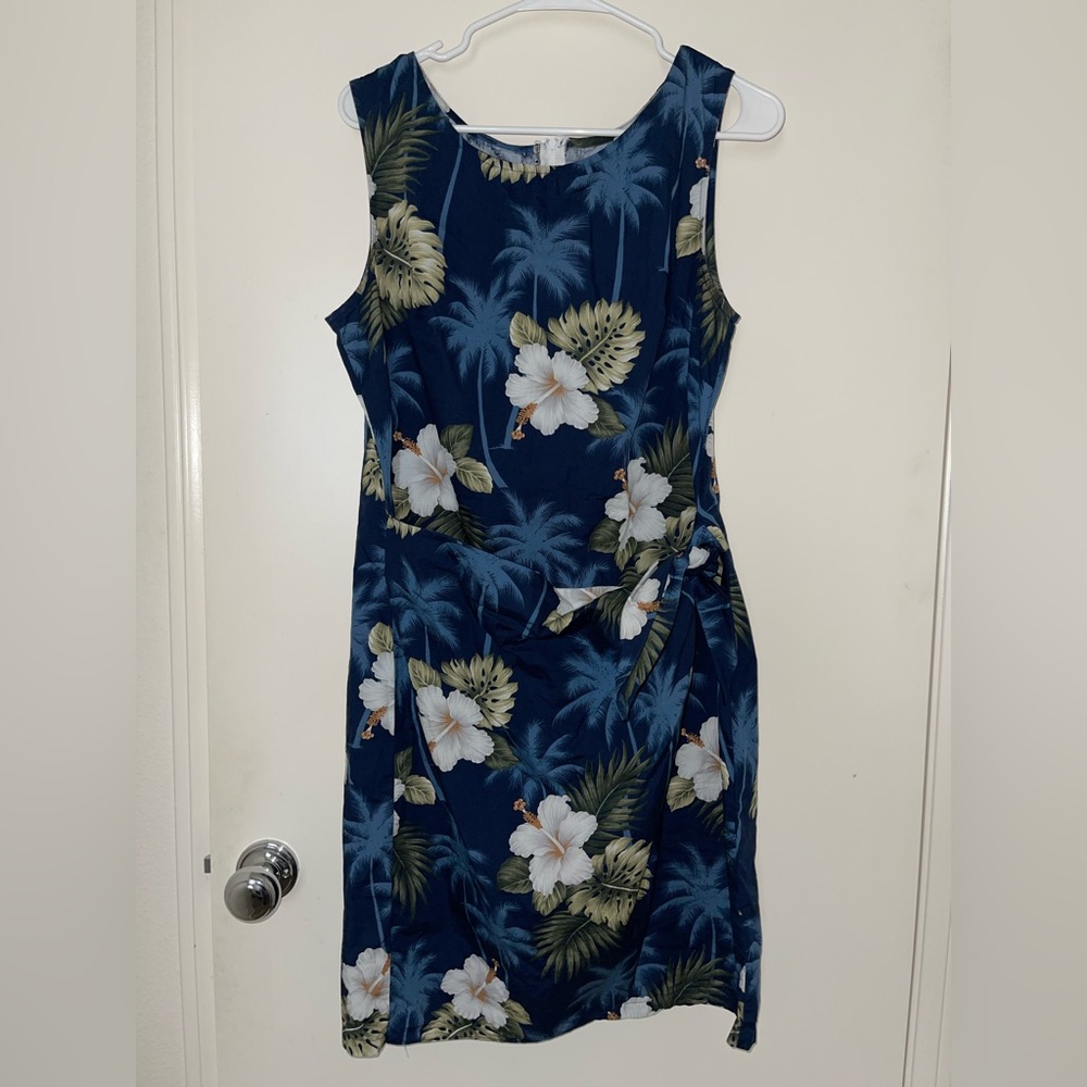 Tropical Navy Pacific Legend Sarong Dress